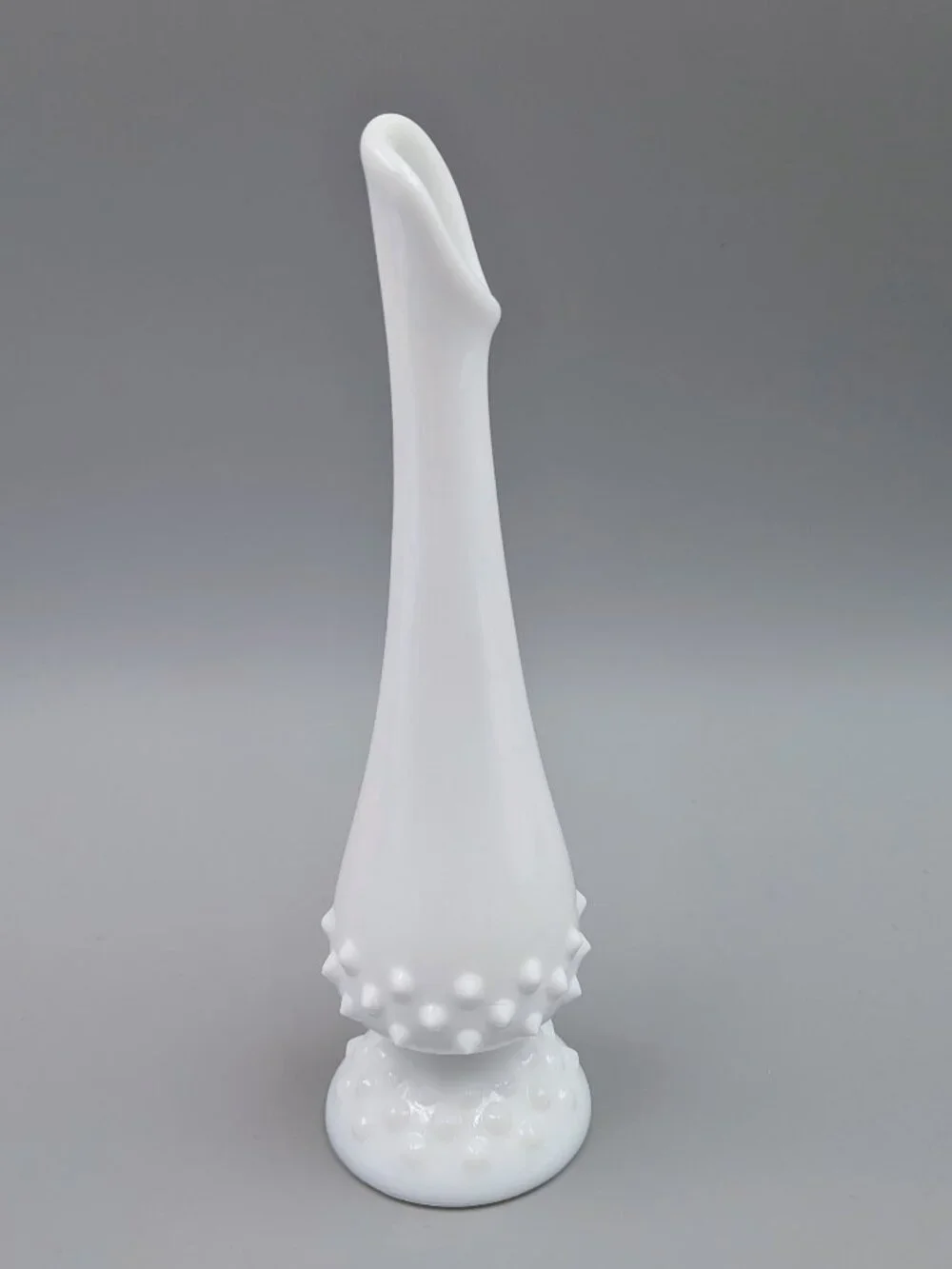 Vintage White Milk Glass Fenton Hobnail Bud Vase